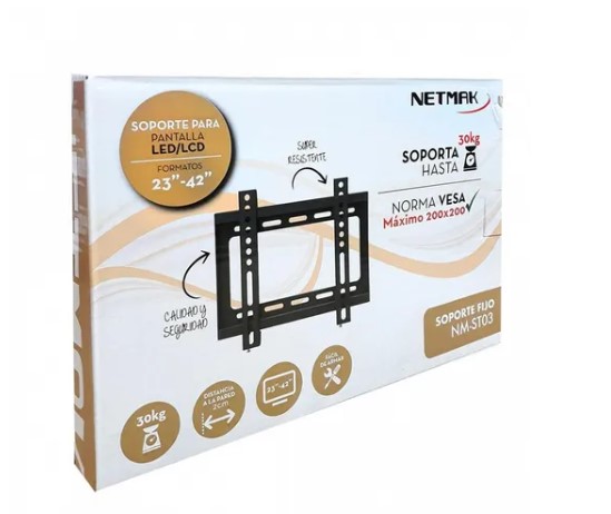 NETMAK NM-ST03 SOPORTE TV LED 23&quot;-43&quot; FIJO 30KG