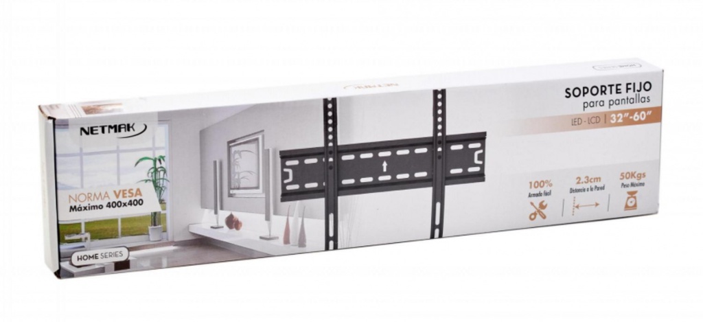 NETMAK NM-ST05 SOPORTE TV LED LCD 32&quot;-60&quot; VESA 400X400 FIJO 50KGS MAX