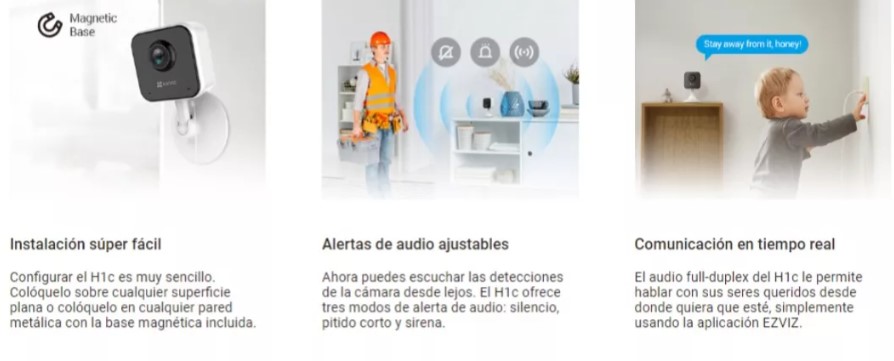 COMBO EZVIZ INTERIOR SEGURIDAD H1C FULL HD MIC AUDIO X 2