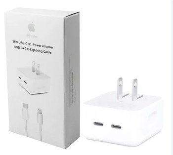 [9793] CARGADOR IPHONE APPLE TIPO C DOBLE 35W CON CABLE LIGHTNING A TIPO C