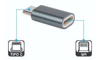 ADAPTADOR USB TIPO C MACHO A APPLE LIGHTNING HEMBRA ALTERNATIVO