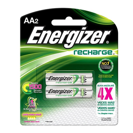 [1515] ENERGIZER RECHARGE AA - PILA AA RECARGABLE 2000 MAH BLISTER x2 UNIDADES ENEH15