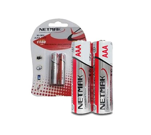 [4844] NETMAK NM-AAA110 PILAS RECARGABLES AAA 1100 MAH BLISTER X 2