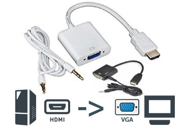 [5987] ADAPTADOR HDMI M A VGA H + JACK 3.5 - NO ES BIDIRECCIONAL HASTA 1920X1080 - NO FUNCIONA EN CONSOLAS TP-677