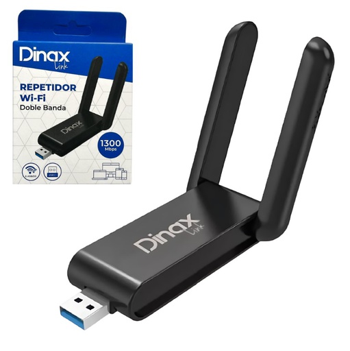 [8992] DINAX DXREPE2BAN REPETIDOR WIFI DOBLE BANDA 2.4GHZ 5.0GHZ 1300 MBPS USB
