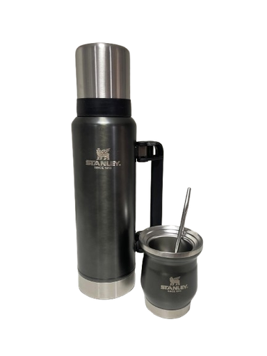 [9483] HENGDA YQ10117 - KIT SET MATERO ACERO INOX. SIMIL STANLEY TERMO 1200 ML + MATE 250 ML + BOMBILLA VARIOS COLORES
