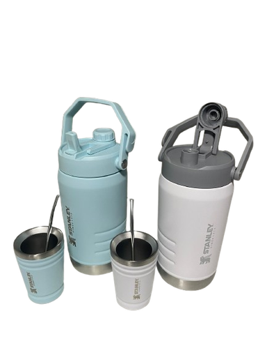 [9770] YQ H10249 TERMO GALONERA 1.2LT SIMIL STANLEY + VASO/MATE VARIOS COLORES