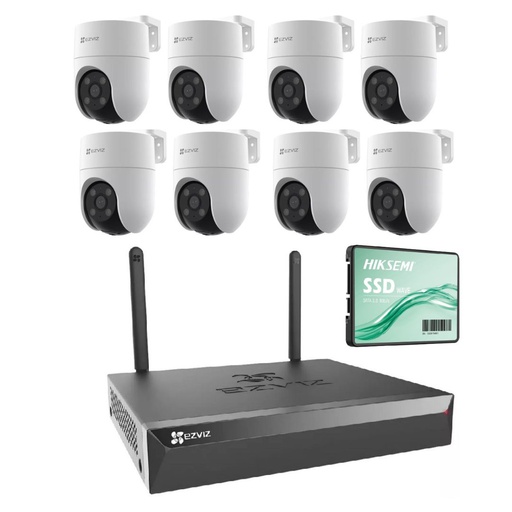 [9833] COMBO EZVIZ WIFI NVR 8 CANALES X5S + 8 CÁMARAS H8C 1080P 2MPX + DISCO SSD 1920GB
