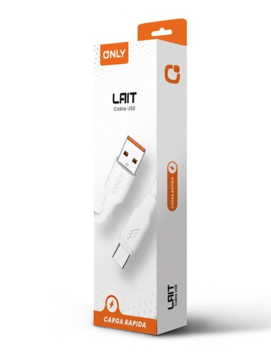 [9877] ONLY CABLE USB TIPO C MODO-128 LAIT - ONLY - BLANCO