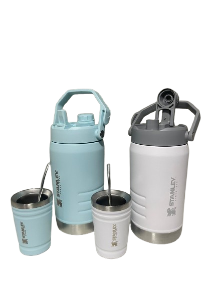 YQ H10249 TERMO GALONERA 1.2LT SIMIL STANLEY + VASO/MATE VARIOS COLORES