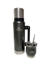 HENGDA YQ10117 - KIT SET MATERO ACERO INOX. SIMIL STANLEY TERMO 1200 ML + MATE 250 ML + BOMBILLA VARIOS COLORES
