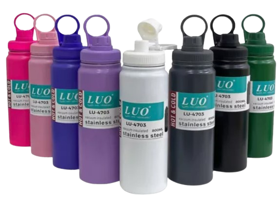 LUO BOTELLA TERMICA ACERO INOX. CON AGARRE 800ML VARIOS COLORES