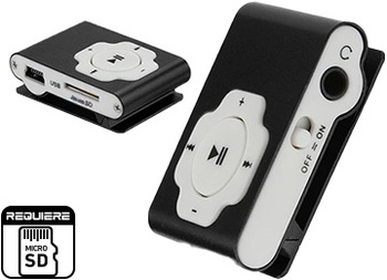 [9661] REPRODUCTOR MP3 SHUFFLE MICROSD SIN MEMORIA SIN DISPLAY - NO INCLUYE CABLE MINIUSB DE CARGA